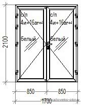 Тёплые алюминиевые двухстворчатые двери KMD 70